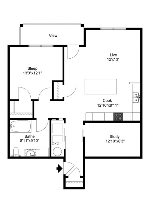 The Edgerton Floor Plan at One Glenn Place, Wisconsin
